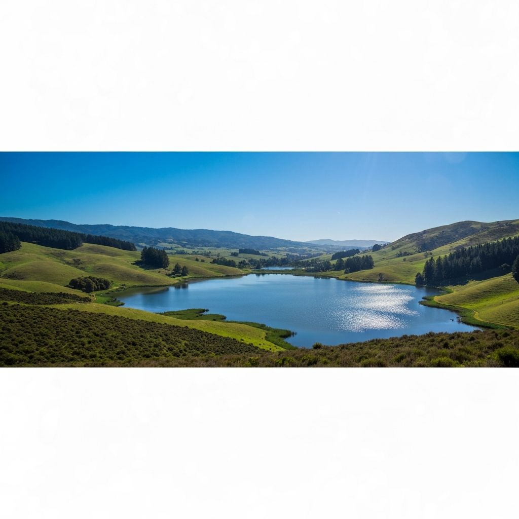 Serene natural landscape representing wellness